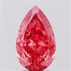 Picture of Lab Created Diamond 3.17 Carats, Pear with  Cut, Fancy Vivid Pink Color, VS2 Clarity and Certified by IGI