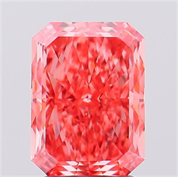 Picture of Lab Created Diamond 3.07 Carats, Radiant with  Cut, Fancy Vivid Pink Color, VS1 Clarity and Certified by IGI