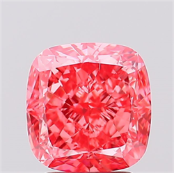 Picture of Lab Created Diamond 3.07 Carats, SQUARE CUSHION,SQUARE CUSHION MODIFIED BRILLIANT with  Cut, Fancy Vivid Pink Color, VS1 Clarity and Certified by IGI