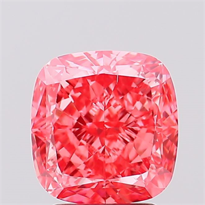 Picture of Lab Created Diamond 3.07 Carats, SQUARE CUSHION,SQUARE CUSHION MODIFIED BRILLIANT with  Cut, Fancy Vivid Pink Color, VS1 Clarity and Certified by IGI