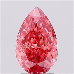 Picture of Lab Created Diamond 2.07 Carats, Pear with  Cut, Fancy Vivid Pink Color, VS2 Clarity and Certified by IGI