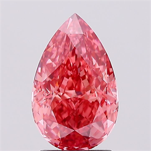 Picture of Lab Created Diamond 2.07 Carats, Pear with  Cut, Fancy Vivid Pink Color, VS2 Clarity and Certified by IGI