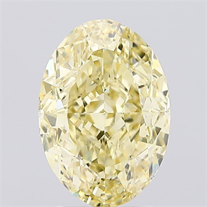 Picture of Lab Created Diamond 3.12 Carats, Oval with  Cut, Fancy Intense Yellow Color, VS1 Clarity and Certified by IGI