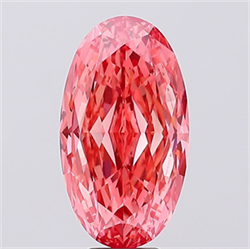Picture of Lab Created Diamond 8.04 Carats, Oval with  Cut, Fancy Vivid Pink Color, VS1 Clarity and Certified by IGI