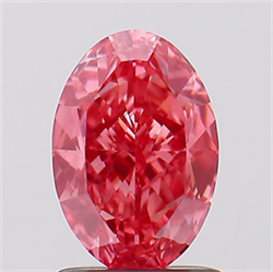 Picture of Lab Created Diamond 1.59 Carats, Oval with  Cut, Fancy Vivid Pink Color, VVS2 Clarity and Certified by IGI