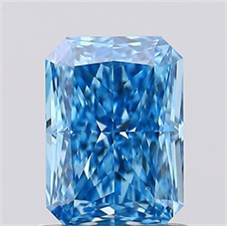 Foto Del inventario de diamantes de laboratorio, 1.05 quilates, Radiante , Color Fancy Vivid Blue, claridad VS2 y certificado IGI de