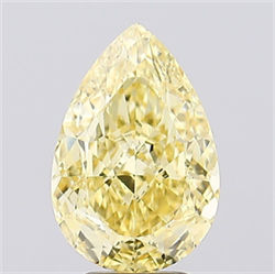 Foto Del inventario de diamantes de laboratorio, 3.06 quilates, De pera , Color Fancy Vivid Yellow, claridad VS1 y certificado IGI de