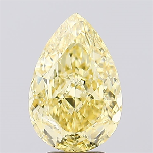 Picture of Lab Created Diamond 3.06 Carats, Pear with  Cut, Fancy Vivid Yellow Color, VS1 Clarity and Certified by IGI