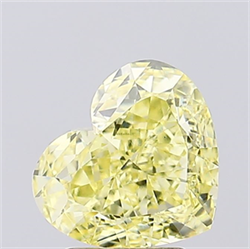 Picture of Lab Created Diamond 3.10 Carats, Heart with  Cut, Fancy Vivid Yellow Color, VS1 Clarity and Certified by IGI