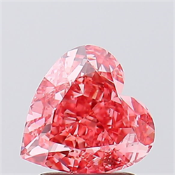 Picture of Lab Created Diamond 2.07 Carats, Heart with  Cut, Fancy Vivid Pink Color, VS1 Clarity and Certified by IGI