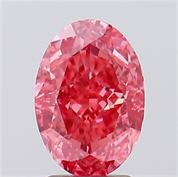 Picture of Lab Created Diamond 3.00 Carats, Oval with  Cut, Fancy Vivid Pink Color, VS1 Clarity and Certified by IGI