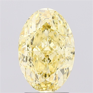 Picture of Lab Created Diamond 2.55 Carats, Oval with  Cut, Fancy Intense Yellow Color, VS1 Clarity and Certified by IGI
