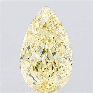 Picture of Lab Created Diamond 3.02 Carats, Pear with  Cut, Fancy Intense Yellow Color, VS1 Clarity and Certified by IGI