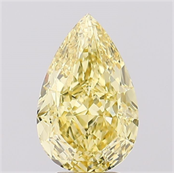 Picture of Lab Created Diamond 3.07 Carats, Pear with  Cut, Fancy Vivid Yellow Color, VVS2 Clarity and Certified by IGI