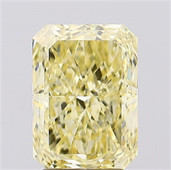 Picture of Lab Created Diamond 3.17 Carats, Radiant with  Cut, Fancy Intense Yellow Color, VVS2 Clarity and Certified by IGI