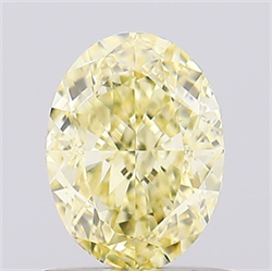 Picture of Lab Created Diamond 1.05 Carats, Oval with  Cut, Fancy Intense Yellow Color, VVS2 Clarity and Certified by IGI