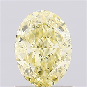 Picture of Lab Created Diamond 1.05 Carats, Oval with  Cut, Fancy Intense Yellow Color, VVS2 Clarity and Certified by IGI
