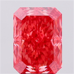Picture of Lab Created Diamond 5.10 Carats, Radiant with  Cut, Fancy Vivid Pink Color, VVS2 Clarity and Certified by IGI