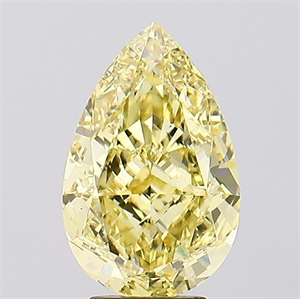 Picture of Lab Created Diamond 5.01 Carats, Pear with  Cut, Fancy Intense Yellow Color, VS1 Clarity and Certified by IGI