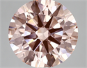 Lab Created Diamond 4.44 Carats, Round with ideal Cut, VIVID  PINK Color, vs2 Clarity and Certified by IGI