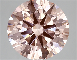Picture of Lab Created Diamond 4.44 Carats, Round with ideal Cut, VIVID  PINK Color, vs2 Clarity and Certified by IGI