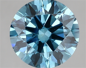 Picture of Lab Created Diamond 3.46 Carats, Round with ideal Cut, VIVID  BLUE Color, vs2 Clarity and Certified by IGI
