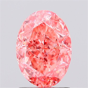 Picture of Lab Created Diamond 1.57 Carats, Oval with  Cut, Fancy Vivid Pink Color, VVS2 Clarity and Certified by IGI