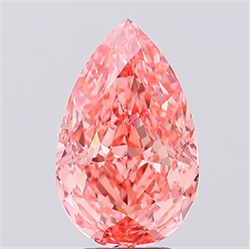 Picture of Lab Created Diamond 5.14 Carats, Pear with  Cut, Fancy Vivid Pink Color, VVS2 Clarity and Certified by IGI