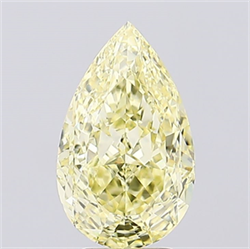 Picture of Lab Created Diamond 3.06 Carats, Pear with  Cut, Fancy Intense Yellow Color, VVS2 Clarity and Certified by IGI