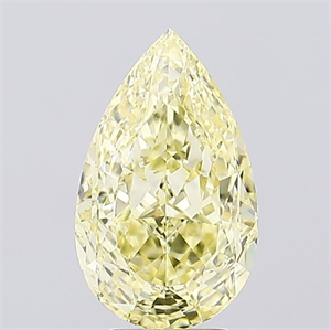 Picture of Lab Created Diamond 3.06 Carats, Pear with  Cut, Fancy Intense Yellow Color, VVS2 Clarity and Certified by IGI