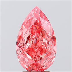 Picture of Lab Created Diamond 3.09 Carats, Pear with  Cut, Fancy Vivid Pink Color, VS1 Clarity and Certified by IGI