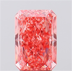 Picture of Lab Created Diamond 3.16 Carats, Radiant with  Cut, Fancy Vivid Pink Color, VVS1 Clarity and Certified by IGI