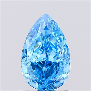 Picture of Lab Created Diamond 1.05 Carats, Pear with  Cut, Fancy Vivid Blue Color, VVS2 Clarity and Certified by IGI