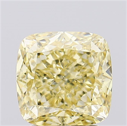 Picture of Lab Created Diamond 2.54 Carats, SQUARE CUSHION with  Cut, Fancy Intense Yellow Color, VVS2 Clarity and Certified by IGI