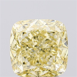 Picture of Lab Created Diamond 2.54 Carats, SQUARE CUSHION with  Cut, Fancy Intense Yellow Color, VVS2 Clarity and Certified by IGI