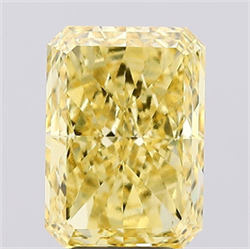 Picture of Lab Created Diamond 5.01 Carats, Radiant with  Cut, Fancy Vivid Yellow Color, VS1 Clarity and Certified by IGI