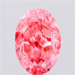Picture of Lab Created Diamond 2.00 Carats, Oval with  Cut, Fancy Vivid Pink Color, VVS2 Clarity and Certified by IGI