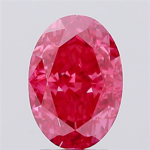 Picture of Lab Created Diamond 3.03 Carats, Oval with  Cut, Fancy Vivid Pink Color, VS1 Clarity and Certified by IGI