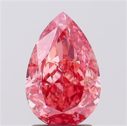 Picture of Lab Created Diamond 2.02 Carats, Pear with  Cut, Fancy Vivid Pink Color, VVS2 Clarity and Certified by IGI