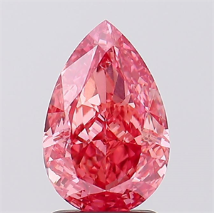 Picture of Lab Created Diamond 2.02 Carats, Pear with  Cut, Fancy Vivid Pink Color, VVS2 Clarity and Certified by IGI