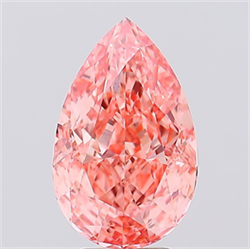 Picture of Lab Created Diamond 5.03 Carats, Pear with  Cut, Fancy Vivid Pink Color, VS1 Clarity and Certified by IGI