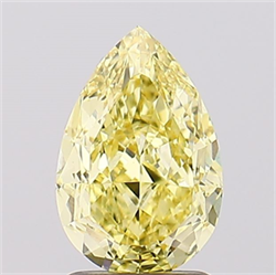 Foto Del inventario de diamantes de laboratorio, 2.01 quilates, De pera , Color Fancy Vivid Yellow, claridad VS1 y certificado IGI de