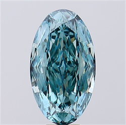 Foto Del inventario de diamantes de laboratorio, 8.01 quilates, Ovalado , Color Fancy Vivid Greenish Blue, claridad VS1 y certificado IGI de
