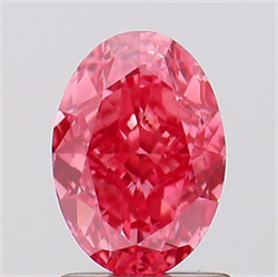 Picture of Lab Created Diamond 1.54 Carats, Oval with  Cut, Fancy Vivid Pink Color, VVS2 Clarity and Certified by IGI