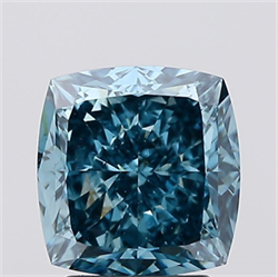 Picture of Lab Created Diamond 3.14 Carats, SQUARE CUSHION with  Cut, Fancy Vivid Blue Color, VS1 Clarity and Certified by IGI