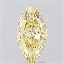 Picture of Lab Created Diamond 2.49 Carats, Marquise with  Cut, Fancy Intense Yellow Color, VS1 Clarity and Certified by IGI