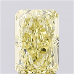 Picture of Lab Created Diamond 2.02 Carats, Radiant with  Cut, Fancy Vivid Yellow Color, VS1 Clarity and Certified by IGI