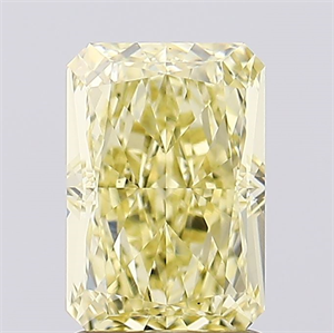 Picture of Lab Created Diamond 2.02 Carats, Radiant with  Cut, Fancy Vivid Yellow Color, VS1 Clarity and Certified by IGI
