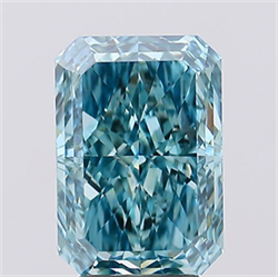 Picture of Lab Created Diamond 4.02 Carats, Radiant with  Cut, Fancy Vivid Blue Color, VS1 Clarity and Certified by IGI