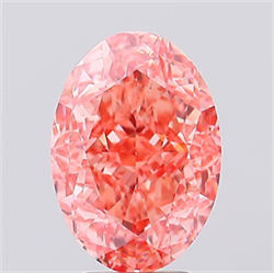 Picture of Lab Created Diamond 5.03 Carats, Oval with  Cut, Fancy Vivid Pink Color, VS1 Clarity and Certified by IGI